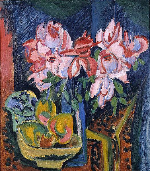 Ernst Ludwig Kirchner Pink Roses Norge oil painting art